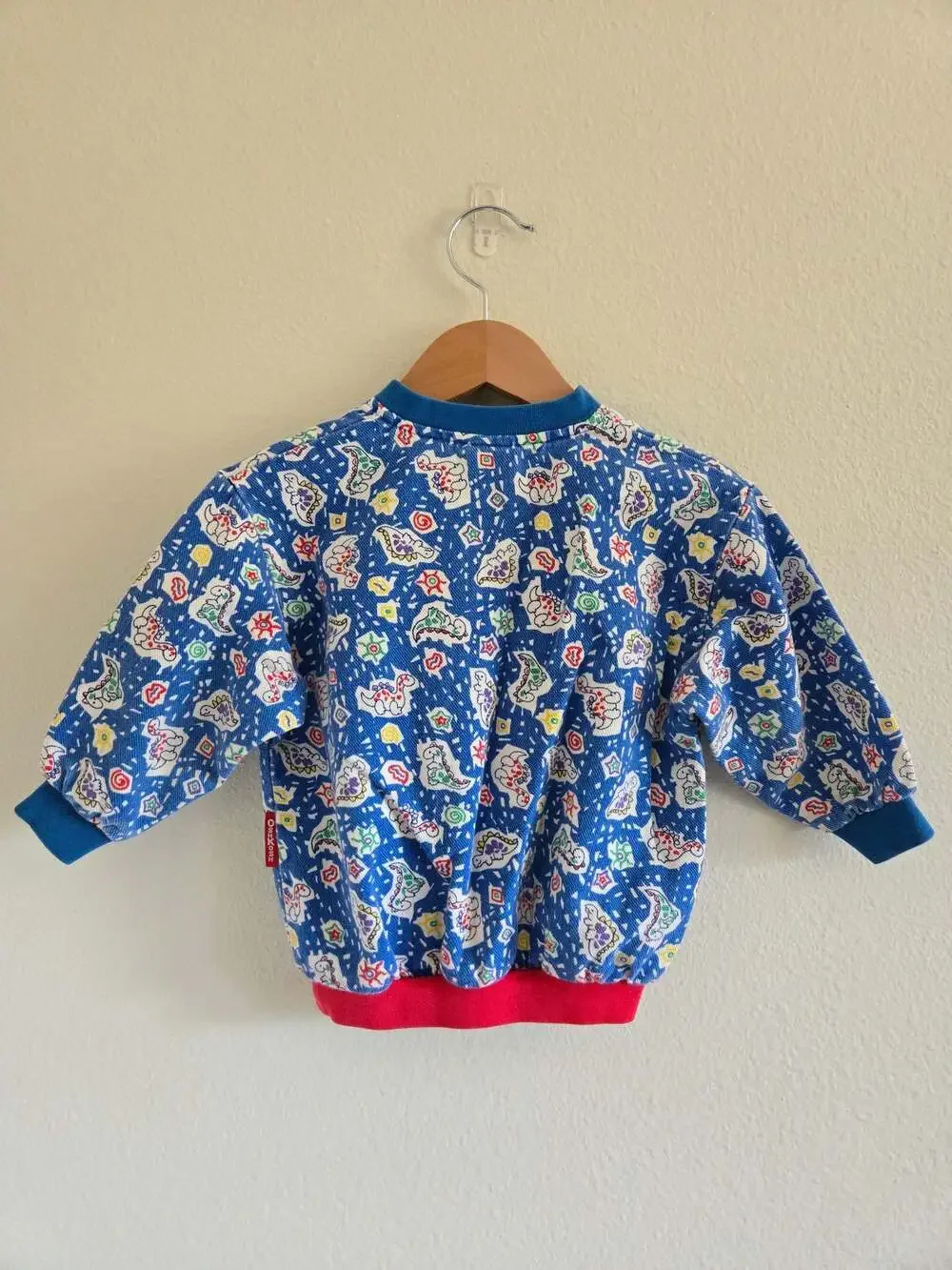 Vintage OshKosh B'Gosh Dinosaur Print Sweatshirt Jacket Size 2T